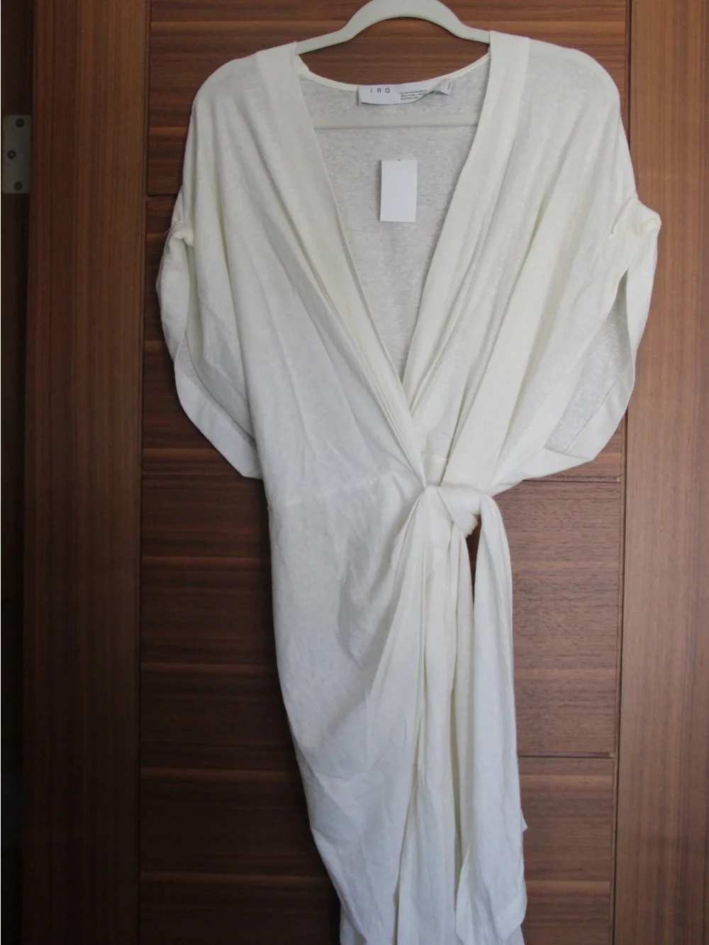IRO White Tie-Waist Wrap Robe Dress NWT